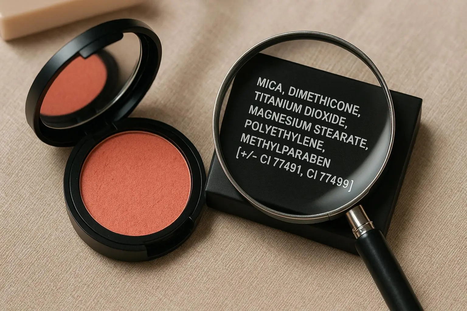 Изучите состав румян на наличие аллергенов