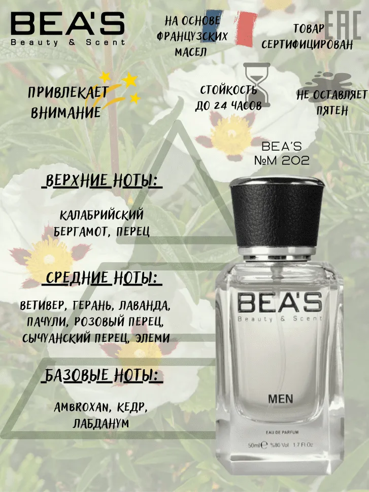 Парфюм BEA'S 50 ml M 202 Dior Sauvage For Men