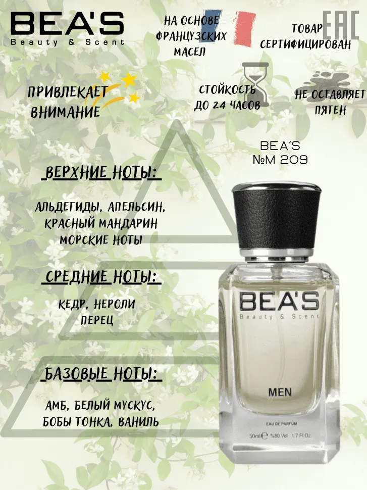 Парфюм BEA'S 50 ml M 209 BEA'S Chanel Allure Sport Men