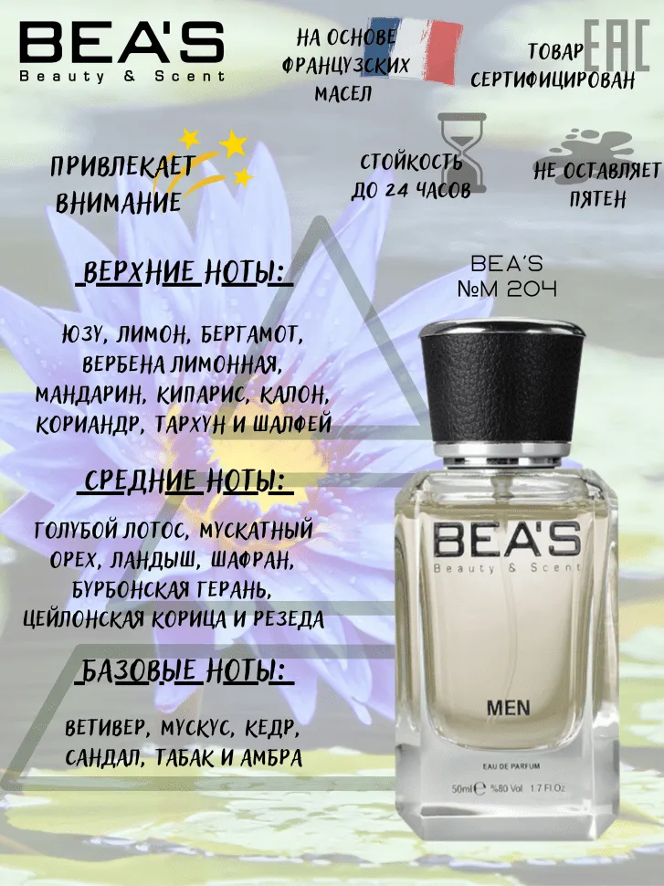 Парфюм BEA'S 50 ml M 204 Issey Miyake L'eau D'Issey Pour Homme