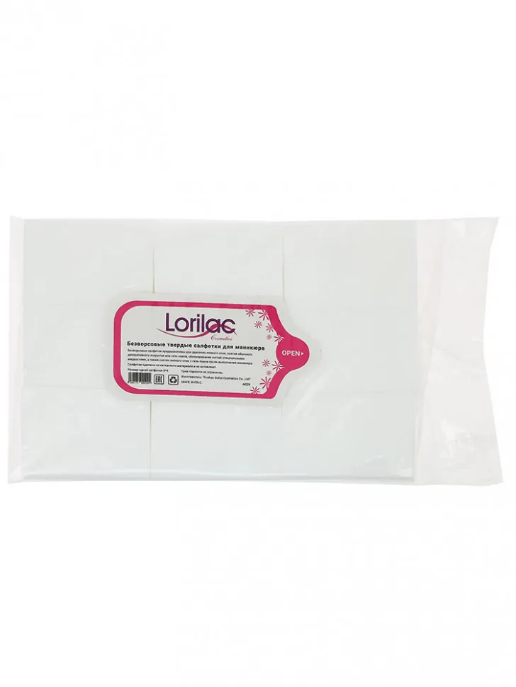 Безворсовые твердые салфетки для маникюра Lorilac - 600 шт.