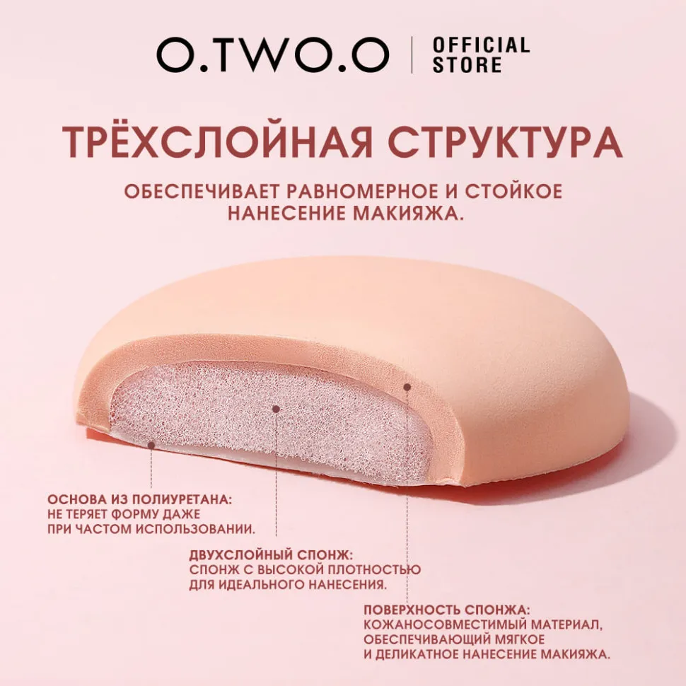 SN018 O.TWO.O Спонж для макияжа с трёхслойной структурой