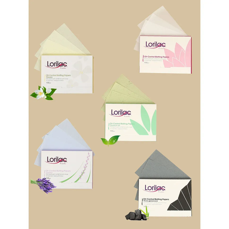 Матирующие салфетки для лица Lorilac Зеленый чай Oil-Control Blotting Papers 100шт C031