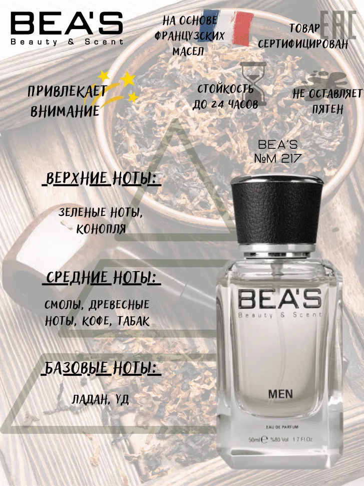 Парфюм BEA'S 50 ml M 217 Nasomatto Black Afgano men