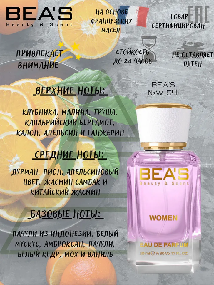 Парфюм BEA'S 50 ml W 541 YSL Mon Paris for women