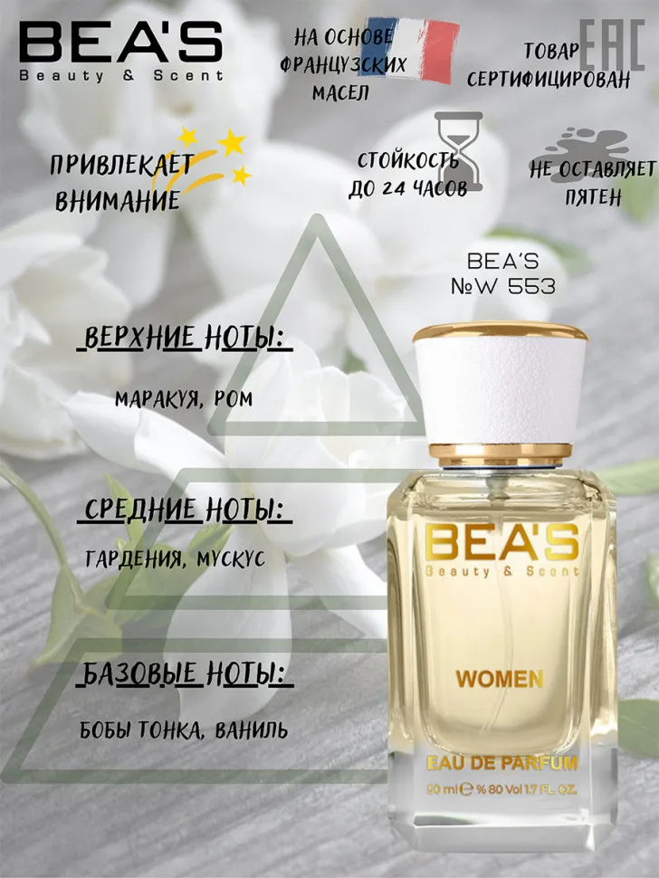 Парфюм BEA'S 50 ml W 554 Carolina Herrera 212 vip women