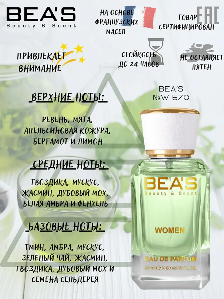 Парфюм BEA'S 50 ml W 570 Elizabeth Arden Green Tea for women