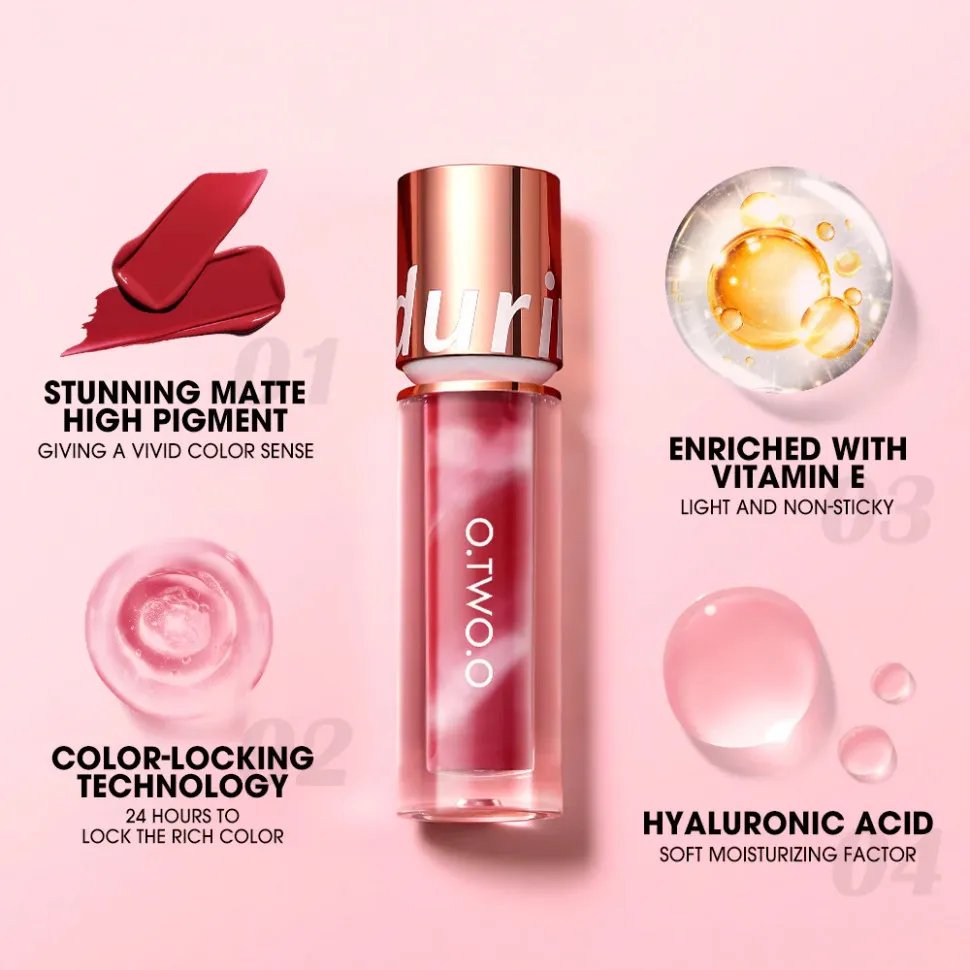 SC057-10 O.TWO.O Водостойкая матовая помада New Trending Lip Gloss 2,5g - Темно-ягодный