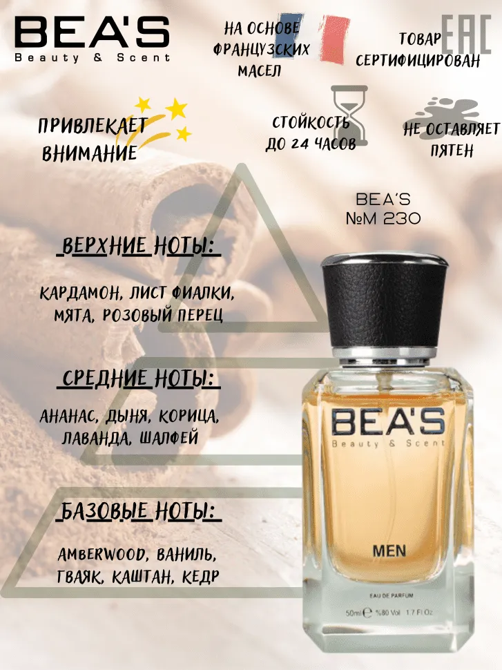 Парфюм BEA'S 50 ml M 230 Emporio Armani Stronger With You Men