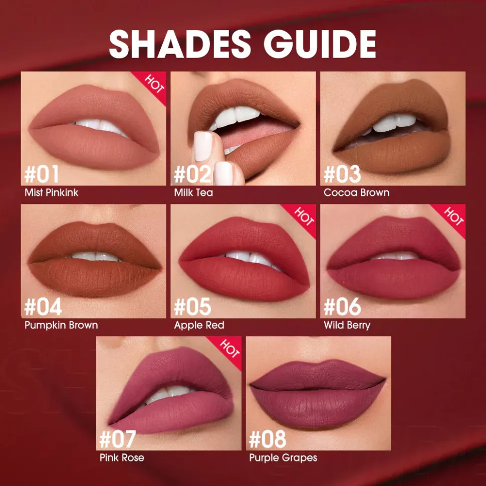 SC057-09 O.TWO.O Водостойкая матовая помада New Trending Lip Gloss 2,5g - Нюдовый абрикос