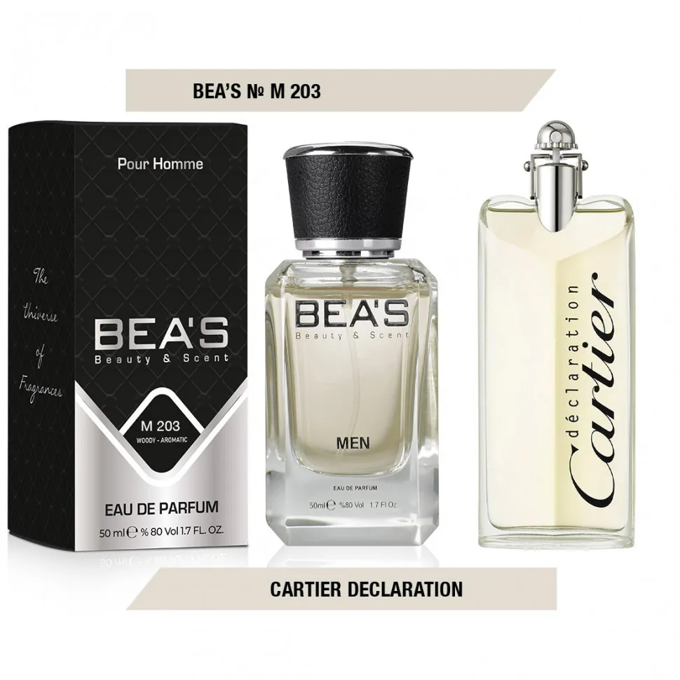 Парфюм BEA'S 50 ml M 203 Cartier Declaration men