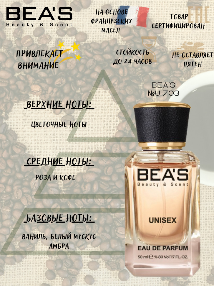 Парфюм BEA'S 50 ml U 703 Montale Intense Cafe unisex