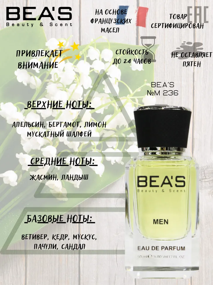Парфюм BEA'S 50 ml M 236 Shaik Chic Shaik 70 men