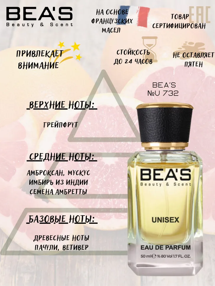 Парфюм BEA'S 50 ml U 732 Bvlgarİ Le Gemme Tygar unisex