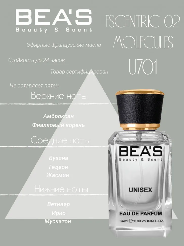 Парфюм BEA'S 25 ml U 701 Escentric 02 Molecules unisex