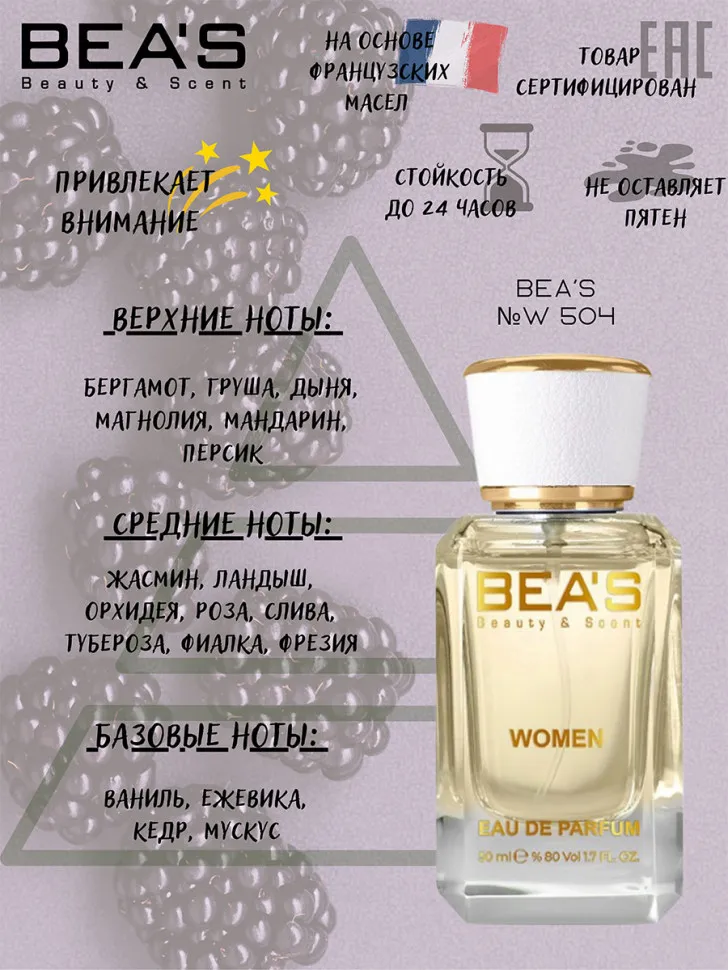 Парфюм BEA'S 50 ml W 504 Dior J Adore for women