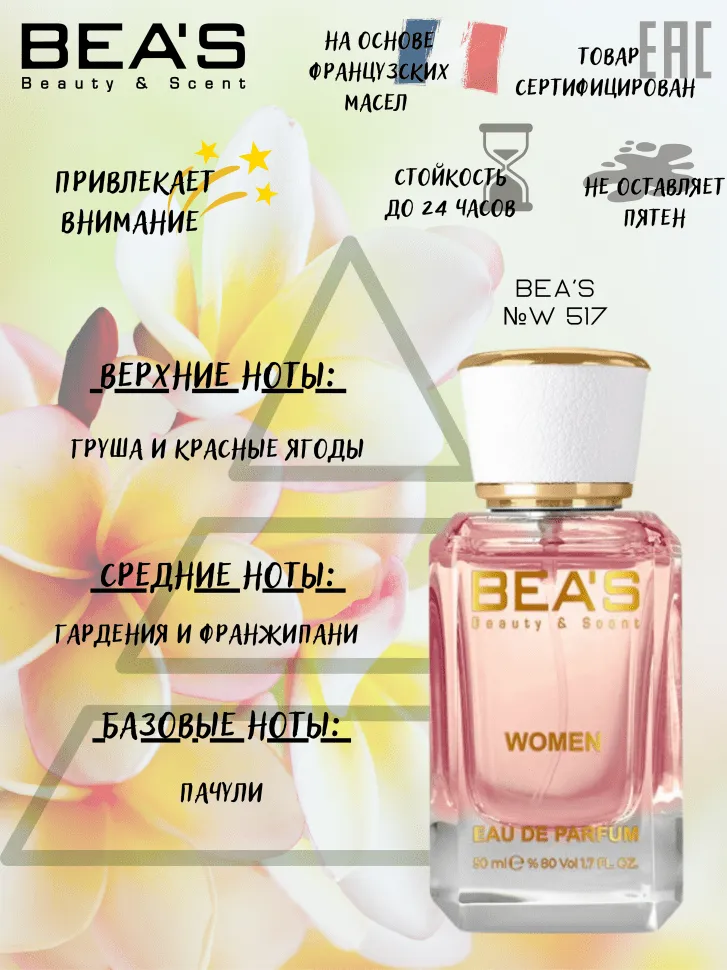 Парфюм BEA'S 50 ml W 517 Gucci Gorgeous Gardenia for women