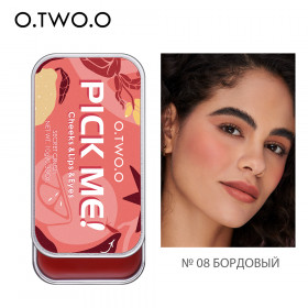 9139-08 O.TWO.O Матовый крем для румян 3в1 Pick Me 10г Бордовый