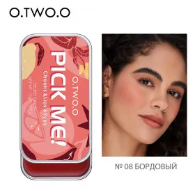 9139-08 O.TWO.O Матовый крем для румян 3в1 Pick Me 10г Бордовый