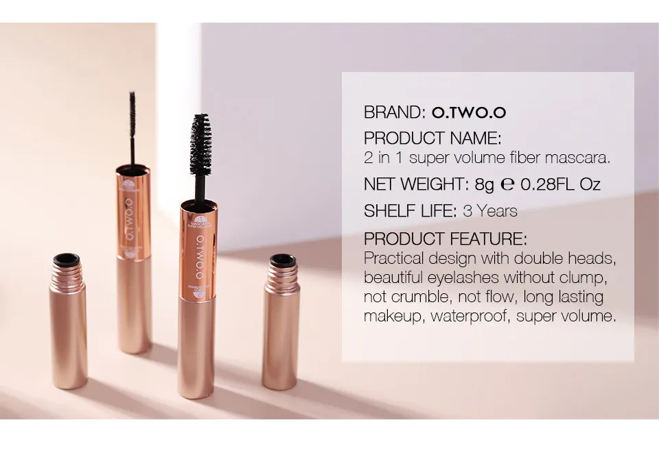 9135 O.TWO.O Тушь для ресниц 4D из шелкового волокна