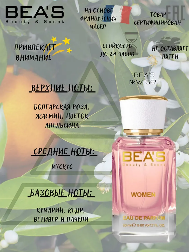 Парфюм BEA'S 50 ml W 564  Narciso Rodriguez Narciso Poudre (PINK) for women