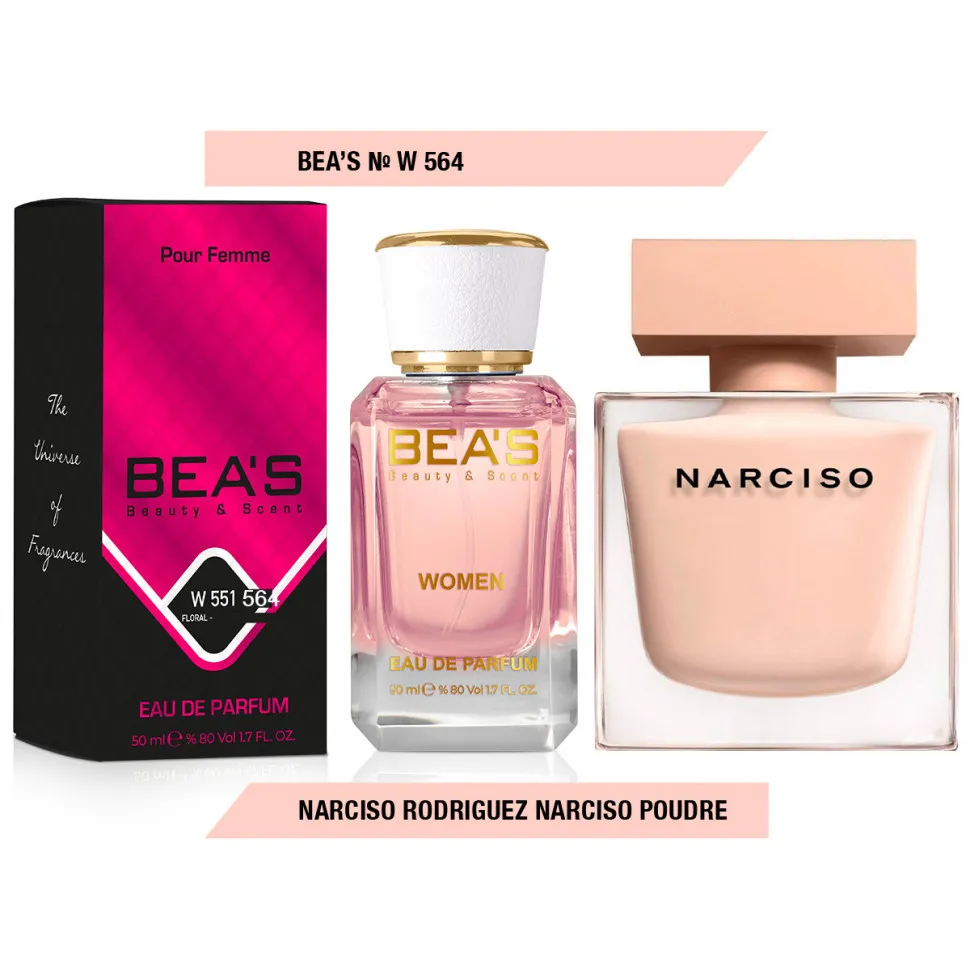 Парфюм BEA'S 50 ml W 564  Narciso Rodriguez Narciso Poudre (PINK) for women