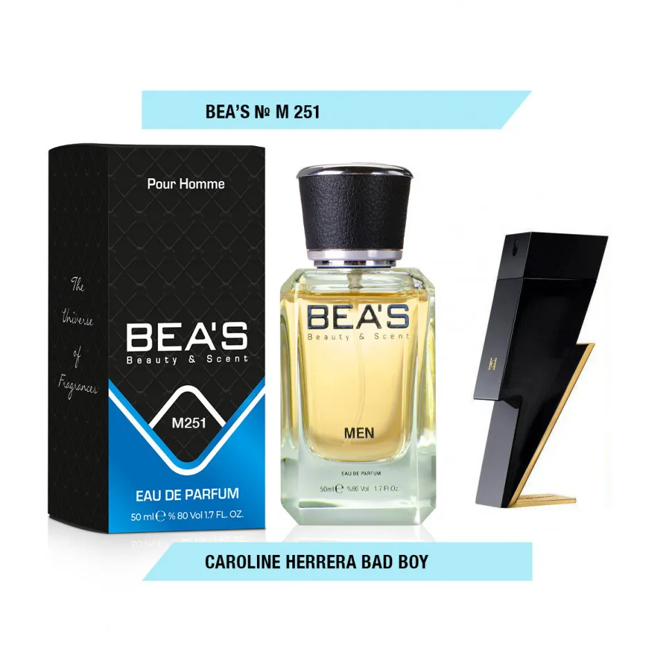 Парфюм BEA'S 50 ml M 251 Carolina Herrera Bad Boy for men
