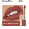 9107-02 O.TWO.O Помада Rose Gold 2 in 1 Matte Lipstic & Liquid Lipstik 3.5 g