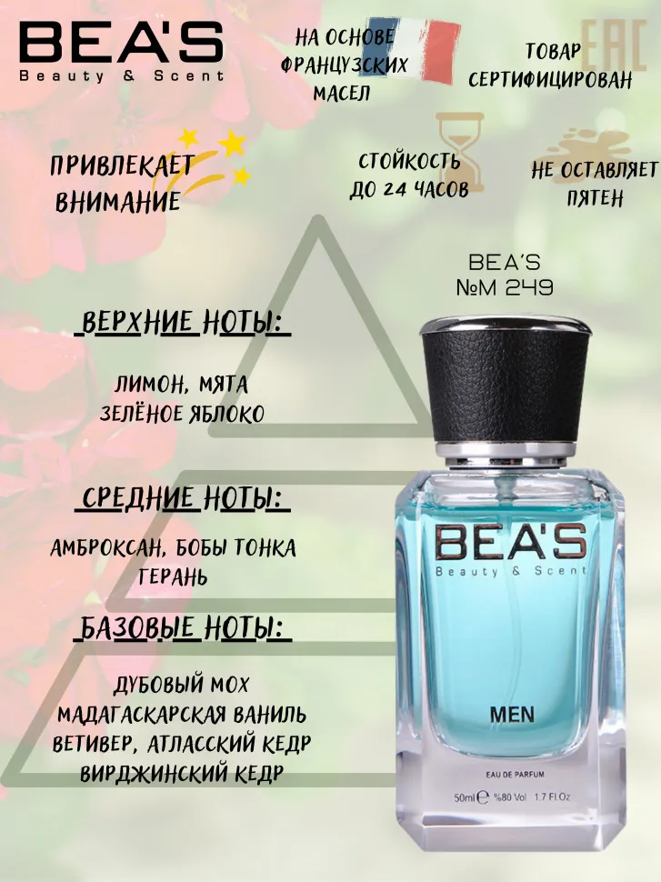 Парфюм BEA'S 50 ml M 249 Versace Eros for men