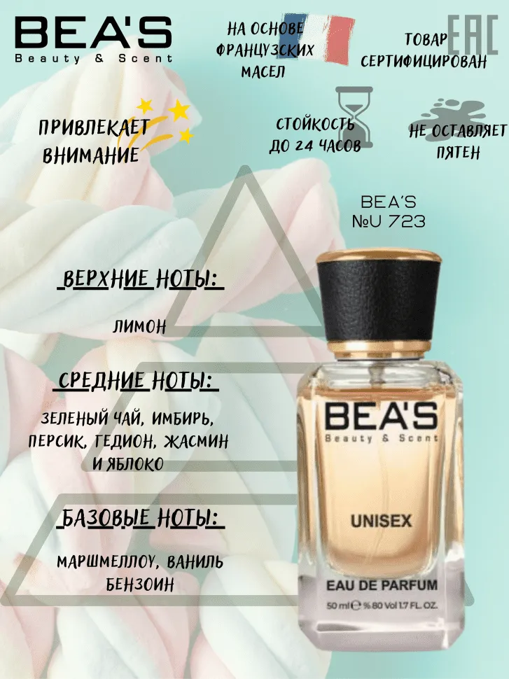 Парфюм BEA'S 50 ml U 723 K. I Don't Need A Prince By My Side To Be A Princess Unisex