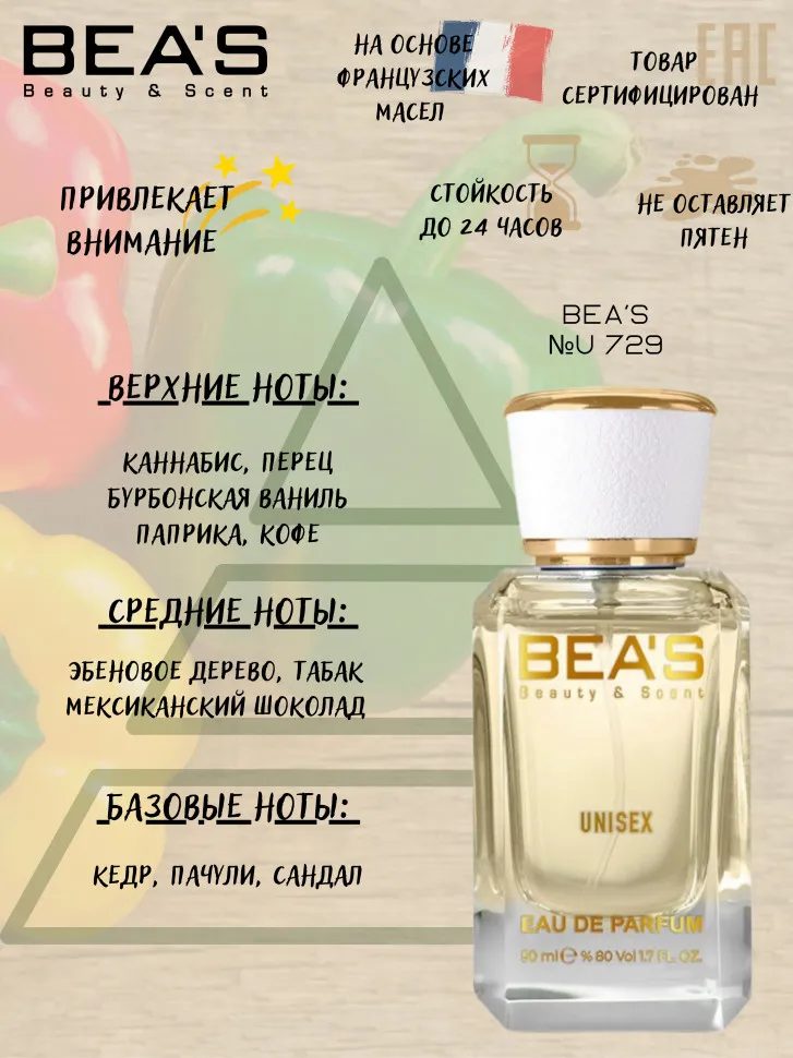 Парфюм BEA'S 50 ml U 729 Byredo Marihuana Unisex