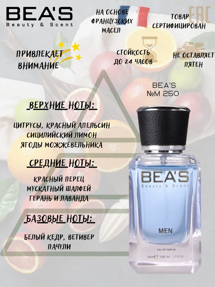 Парфюм BEA'S 50 ml M 250 Дольче Габбана by K for men