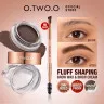 SC069-02 O.TWO.O Восковой гель и фиксатор для бровей 2в1 Коричневый 4.5g+3.8g