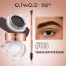 SC069-03 O.TWO.O Восковой гель и фиксатор для бровей 2в1 Темно-коричневый 4.5g+3.8g