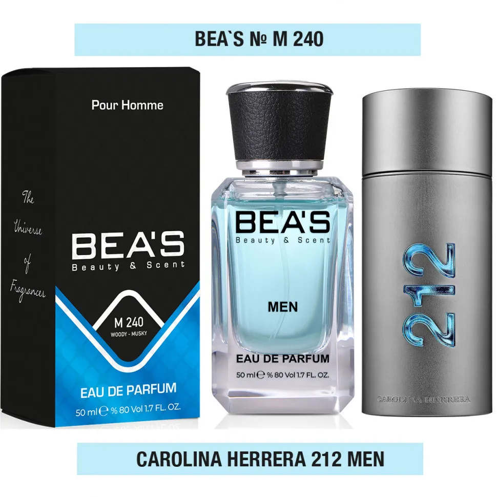 Парфюм BEA'S 50 ml M 240 Carolina Herrera 212 for men